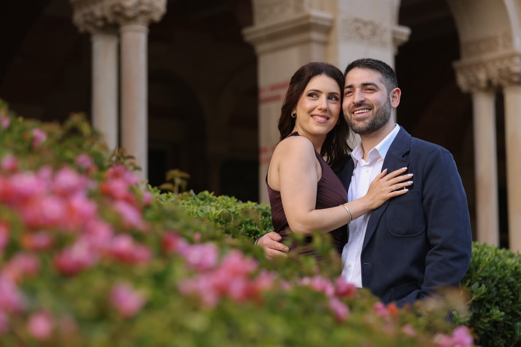 Sona and Raffi among the flowers